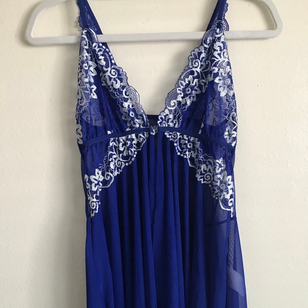 Brand New Blue Front Closure Babydoll Lingerie